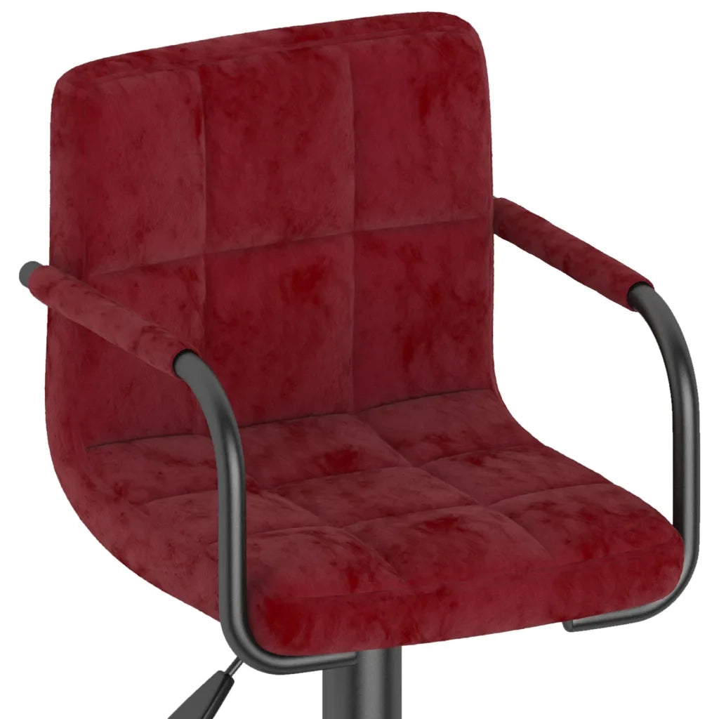 Sgabelli da Bar 2 pz Rosso Vino in Velluto 334665