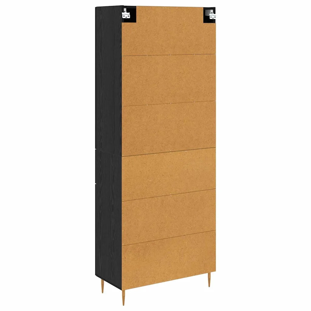 Credenza Rovere Nero 69,5 x 34 x 180 cm Legno multistrato 3416125