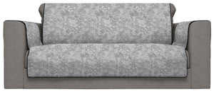 Copridivano con Copri Braccioli Seduta 60 cm in Poliestere e Cotone Grigio Scuro