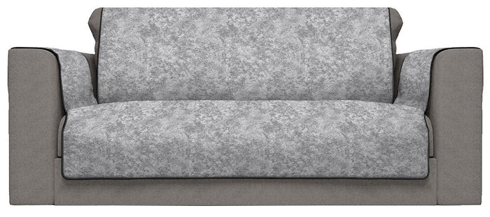 Copridivano con Copri Braccioli Seduta 60 cm in Poliestere e Cotone Grigio Scuro