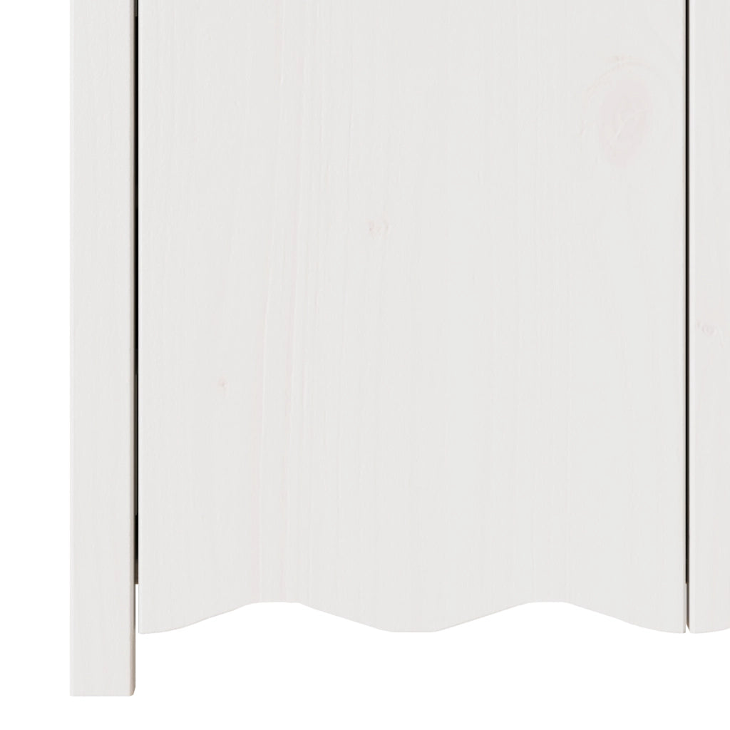 Credenza "DRAMMEN" Bianca 114x43x75,5 cm in Legno Massello di Pino