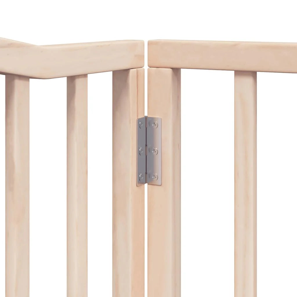 Cancelletto di sicurezza per cani porta pieghevole 8 pannelli legno di pioppo marrone 02_0023240