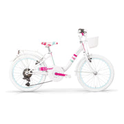 Bici Bambina MBM Fleur 20"- 6 Velocità -Bianco
