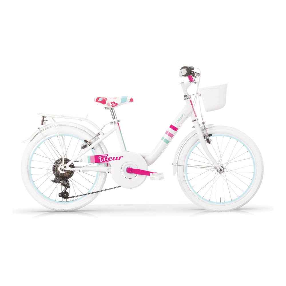 Bici Bambina MBM Fleur 20"- 6 Velocità -Bianco