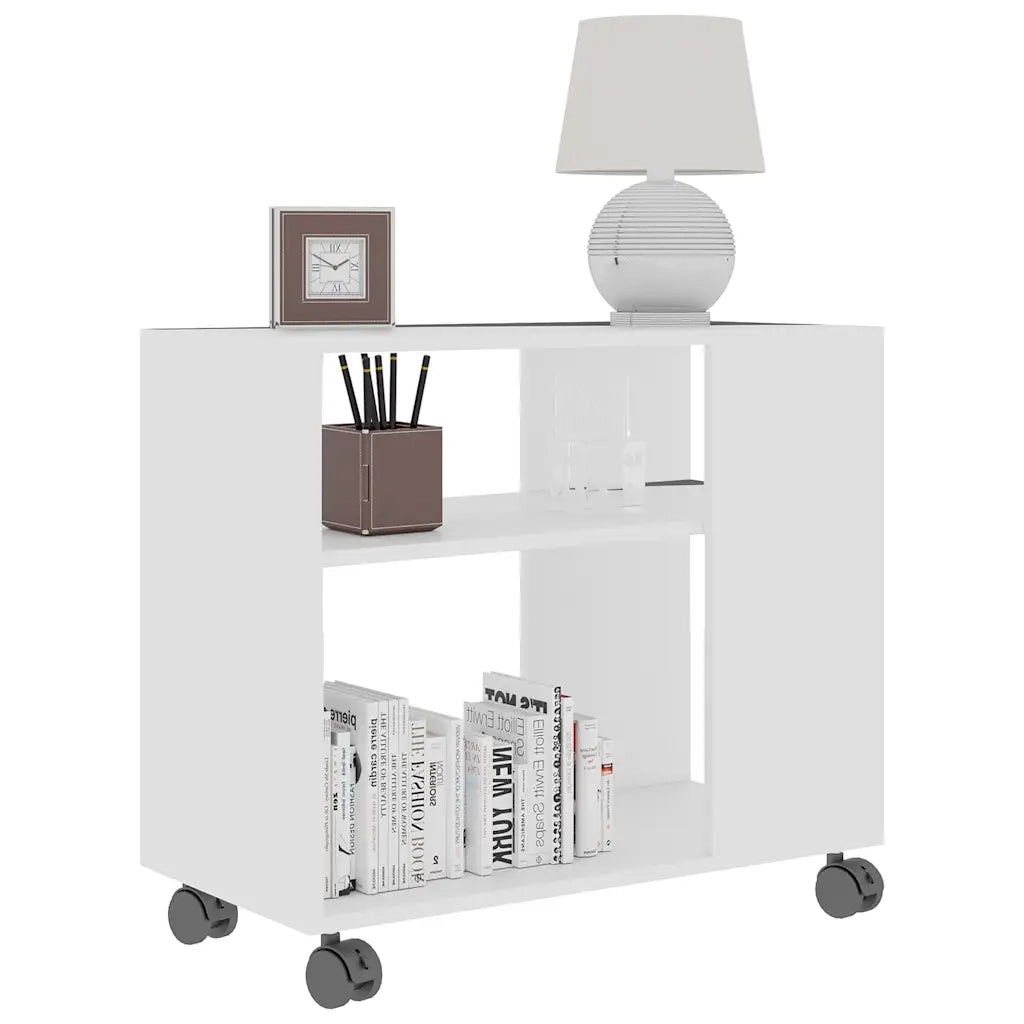 Tavolino da Salotto Bianco 70x35x55 cm in Legno Multistrato cod mxl 63198