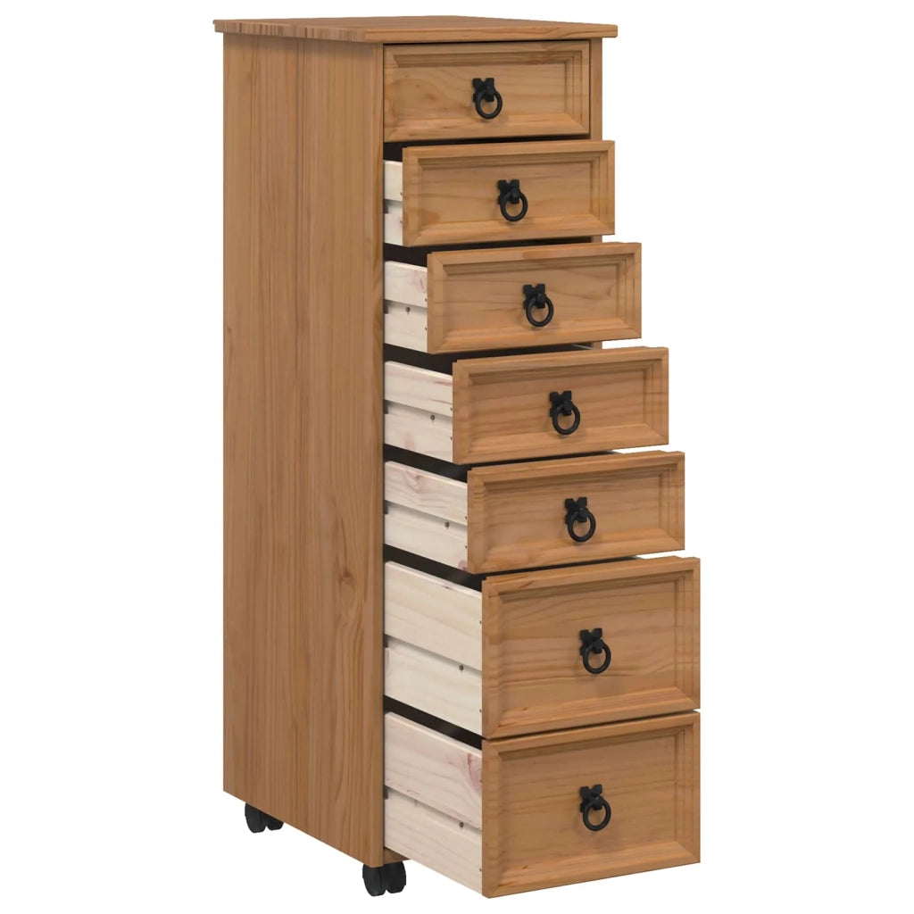 Armadietto Rotolante con Cassetti CORONA Marrone Miele 42040535