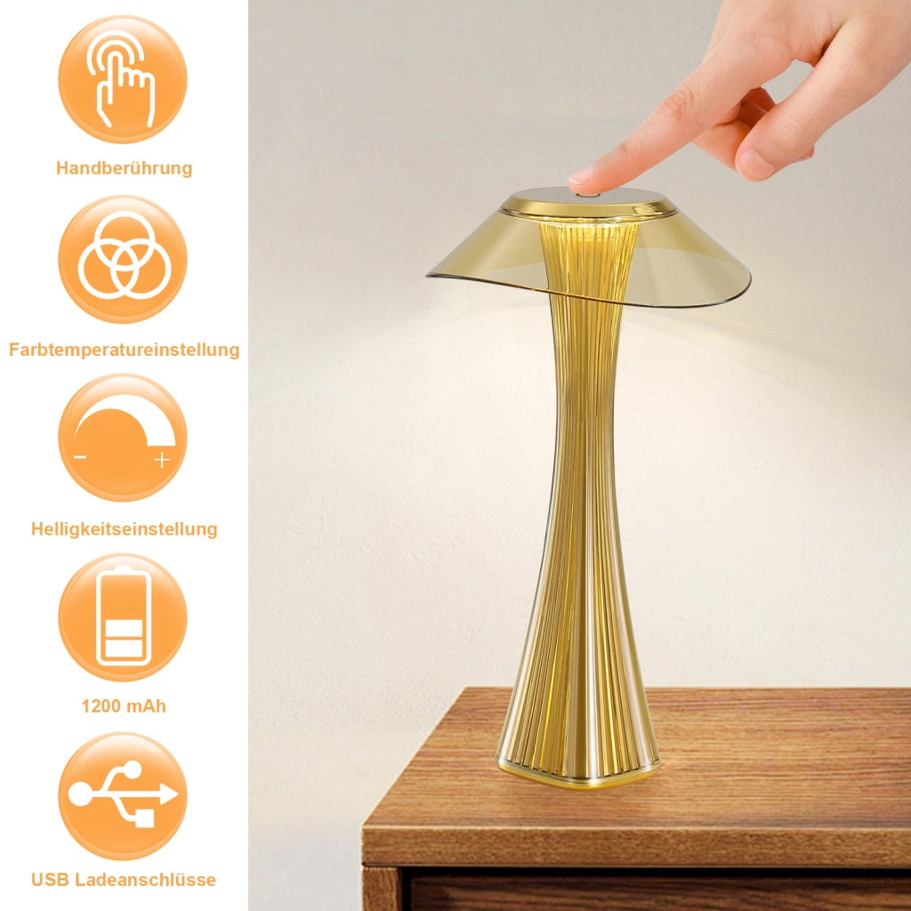 ZMH Lampada da tavolo LED touch regolabile 3000-6500K oro per camera letto soggiorno ristorante hotel