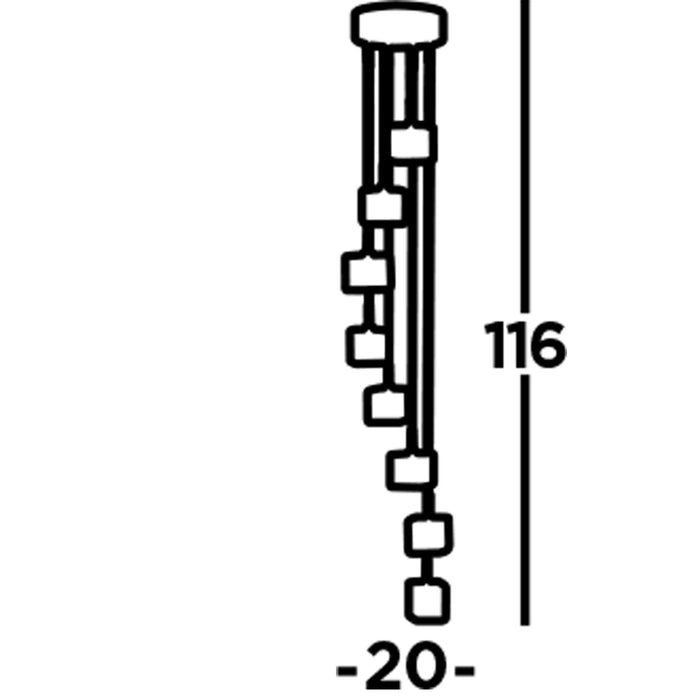 Lampadario Contemporaneo Ice Cube Acciaio Cromo Vetro Trasp Led 39W 3000K