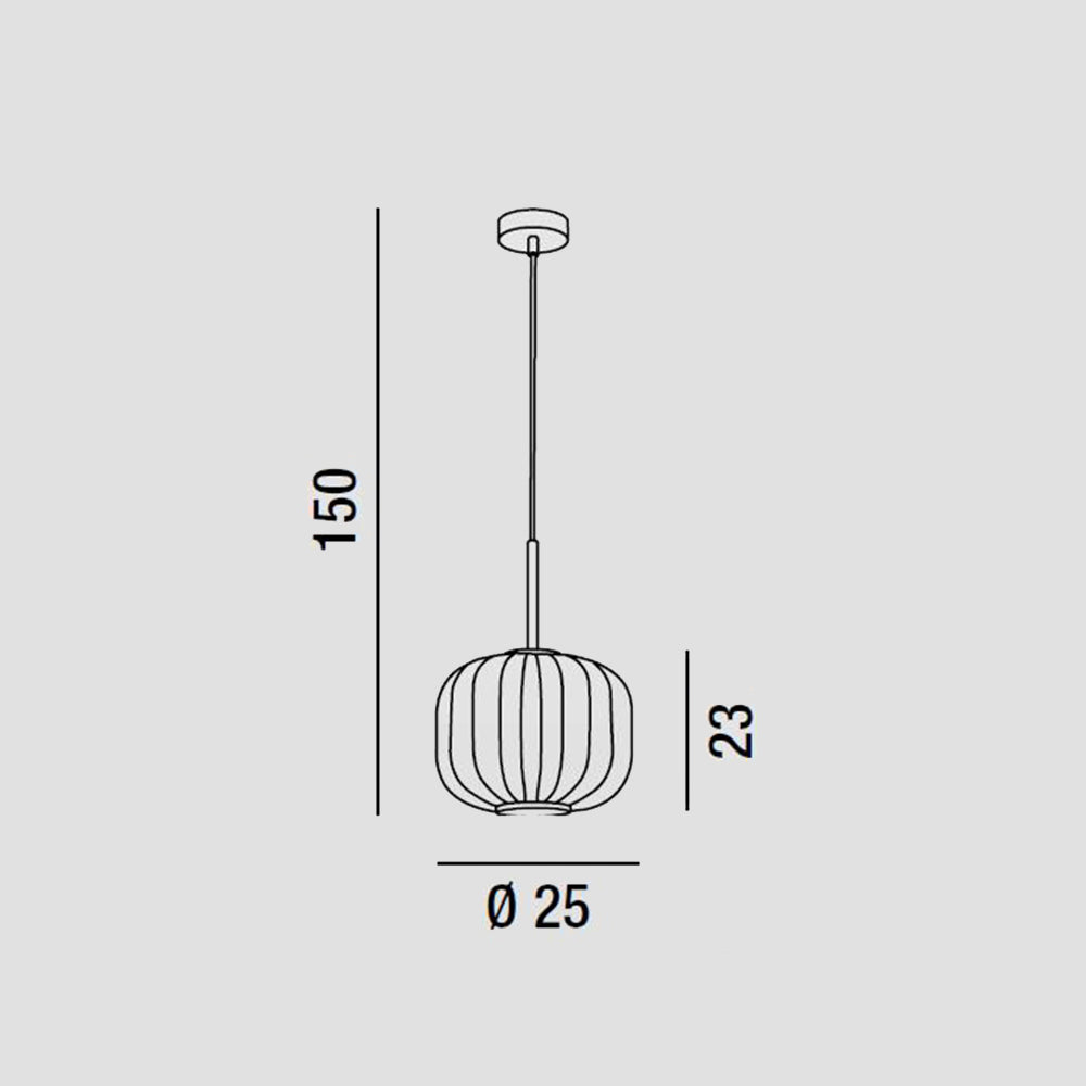 Sospensione Contemporanea Plisse' Metallo Oro Vetro Ambra 1 Luce E27 D25