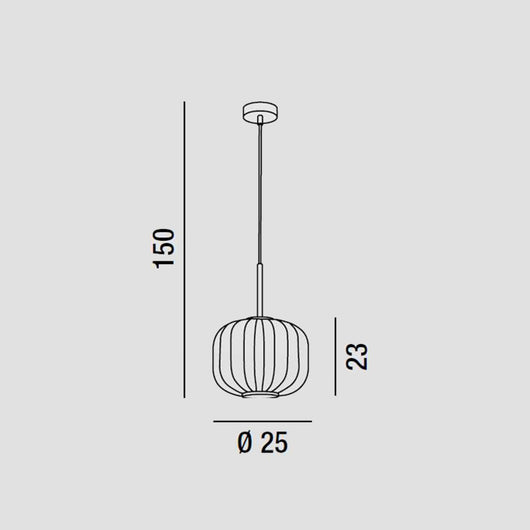 Sospensione Contemporanea Plisse' Metallo Oro Vetro Ambra 1 Luce E27 D25