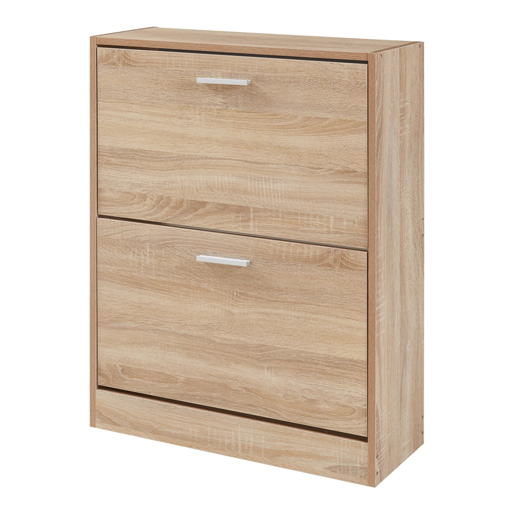 Scarpiera Sykkylven con 2 Contenitori Ribaltabili - Effetto Rovere Sonoma [en.casa]
