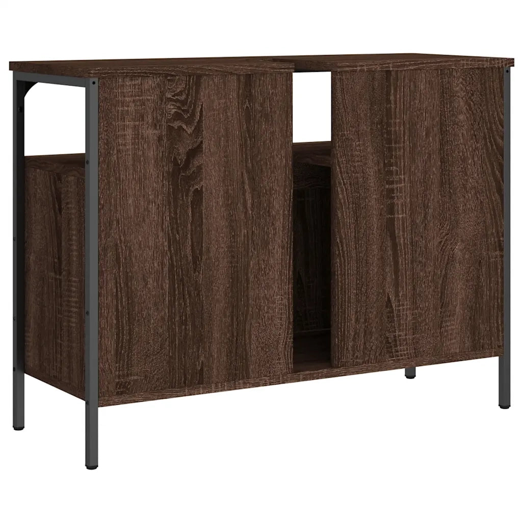 Mobile Lavabo Bagno Rovere Marrone 80x30x60cm Legno Multistrato 842445