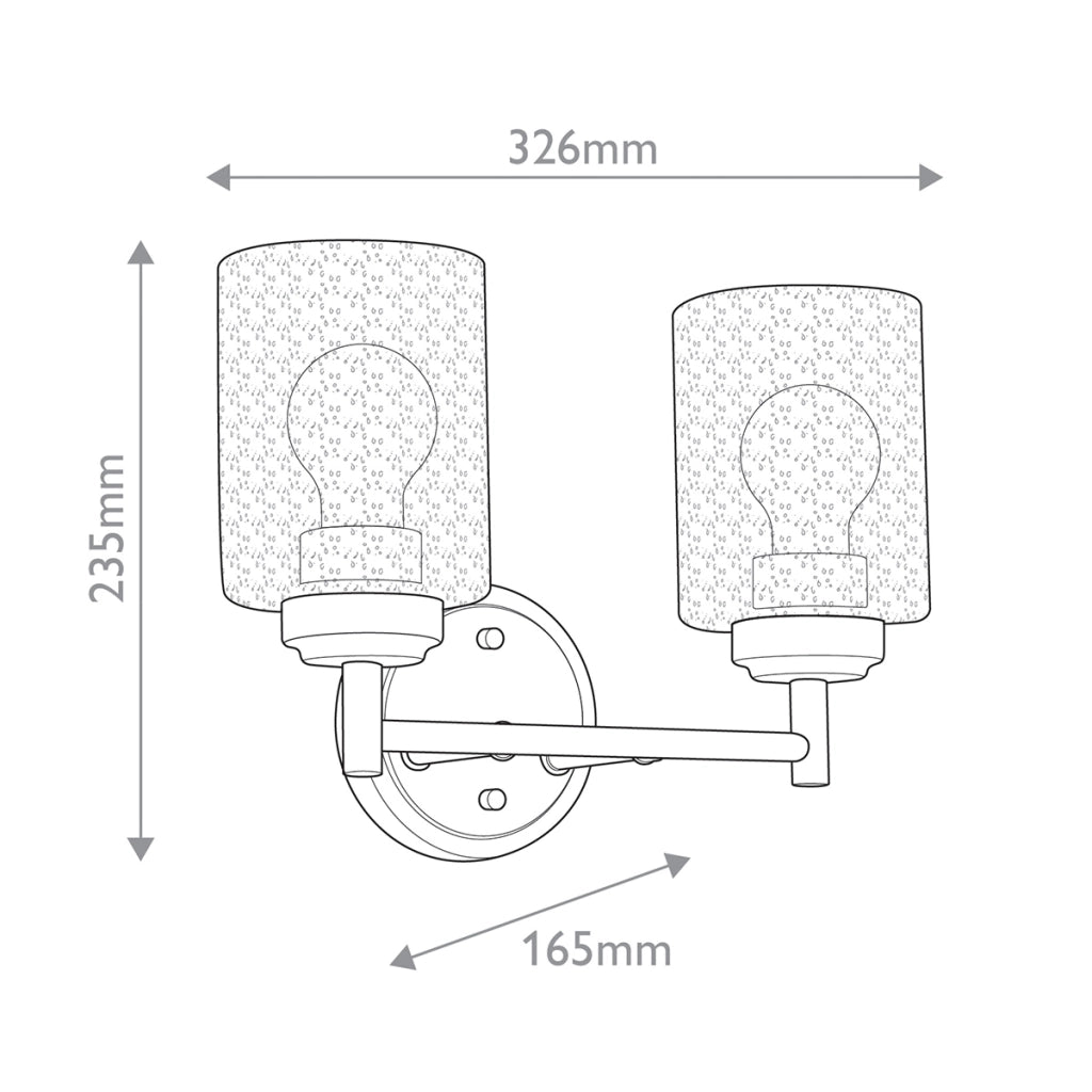 Applique WINSLOW industriale ottone 2 luci vetro Kichler