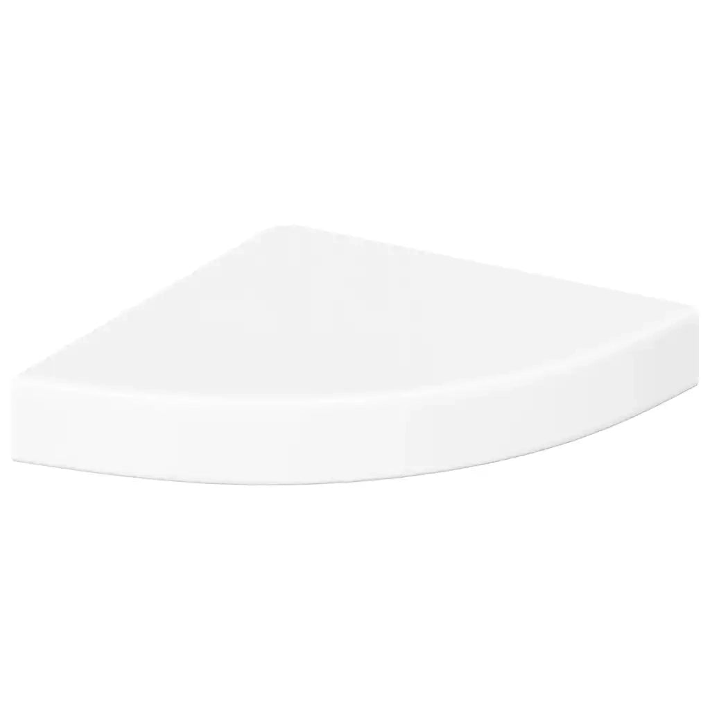 Scaffale Angolare a Parete Bianco Lucido 25x25x3,8 cm in MDF