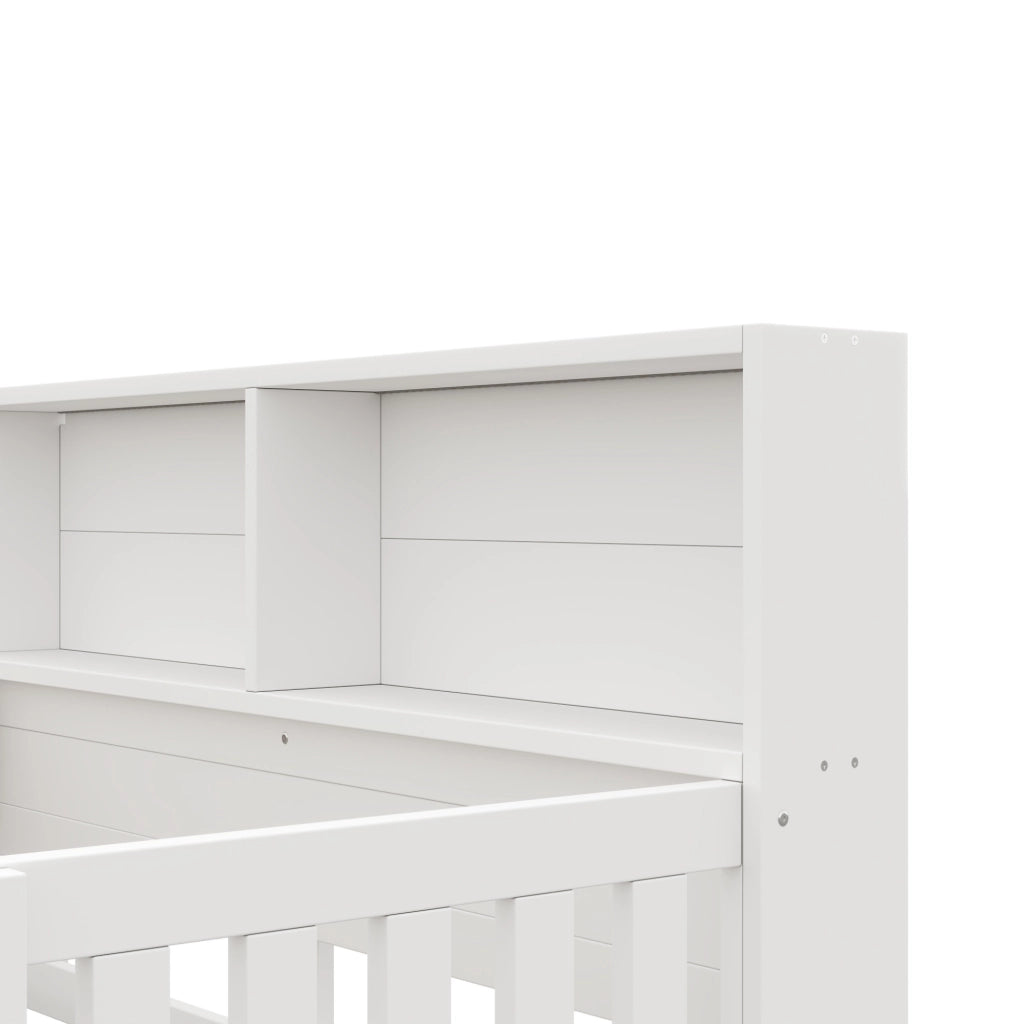Letto per bambini 140 x 200 cm con sponde, LED e contenitori