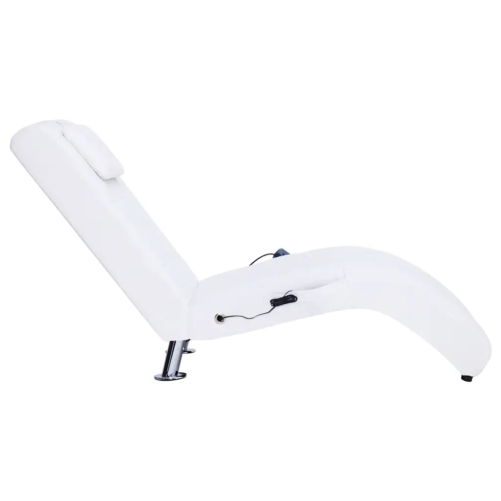 Sdraio Massaggiante con Cuscino Bianco in Similpelle 281285
