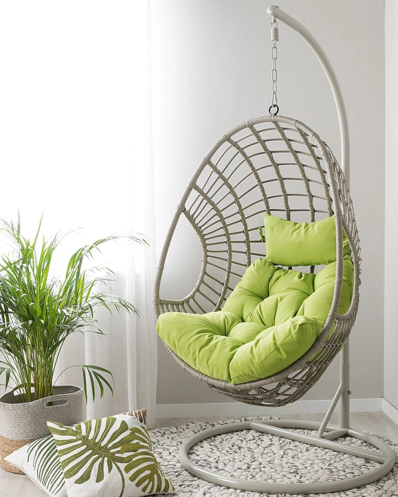 Sedia sospesa poltrona pensile in rattan tortora altalena in vimini rustico Boho