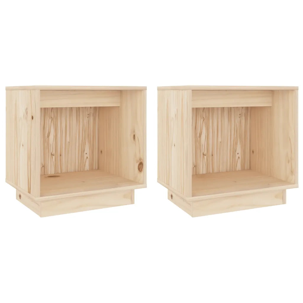 Set di 2 Comodini | Armadio da Notte | Mobiletto da notte 40x30x40 cm in Legno Massello di Pino