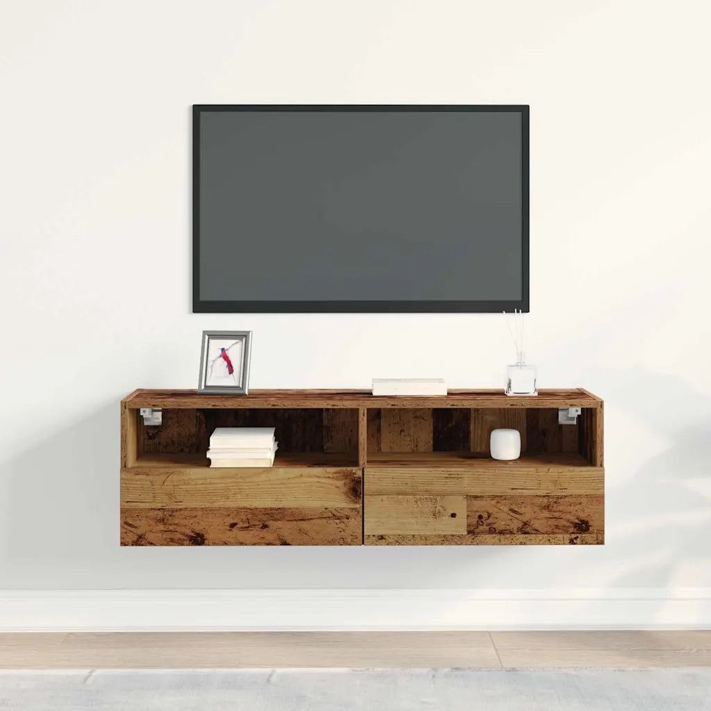 Mobile TV da parete Legno vecchio 100 x 30 x 30 cm 862188