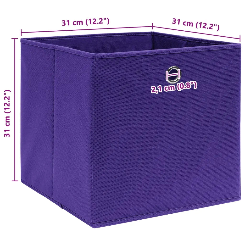 Scatole Portaoggetti 10pz Viola 32x32x32 cm Tessuto 288355