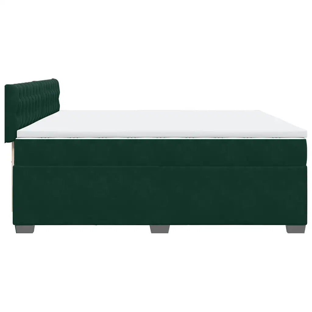 Giroletto a Molle con Materasso Verde Scuro 200x200 cm Velluto 3286411