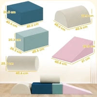 Set di 5 Costruzioni Morbide in Schiuma per Bambini con Fodere Estraibili, 61x40.6x60 cm, Multicolore