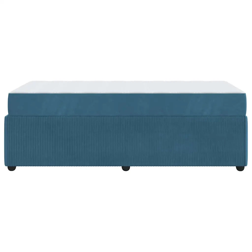 Struttura del letto con materasso Blu 100 x 200 cm Tessuto