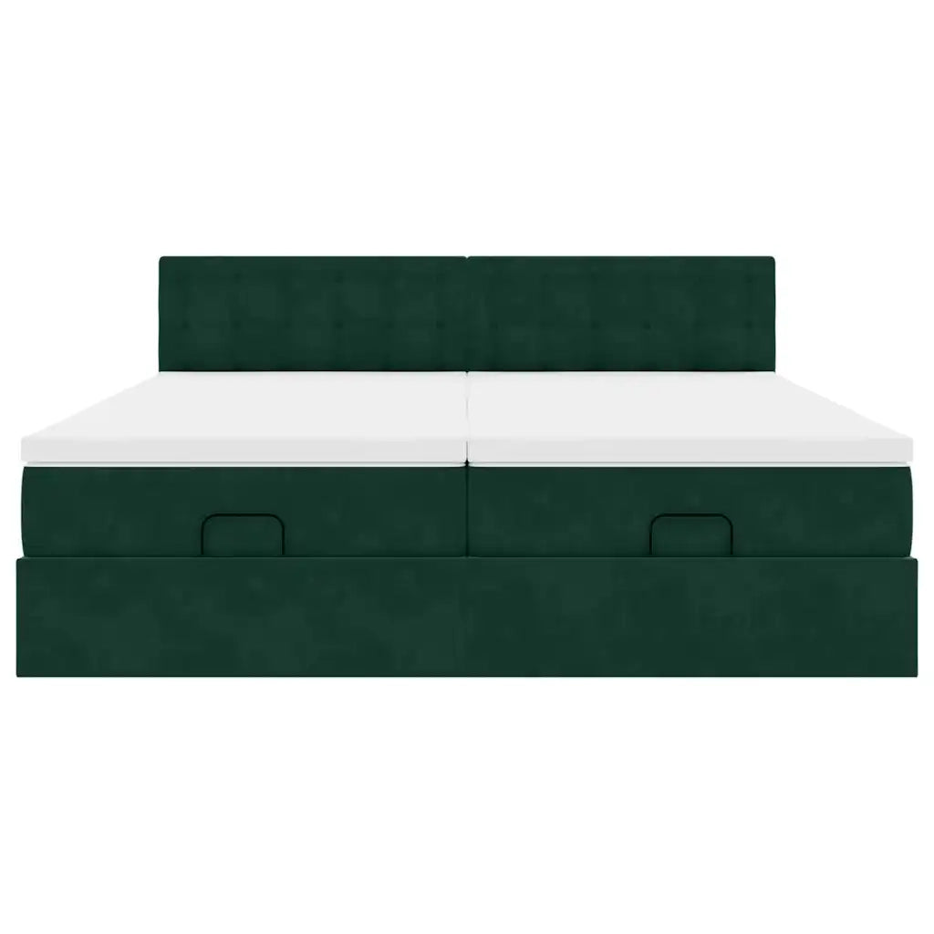Struttura Letto Pouf con Materassi 200x200 cm Velluto