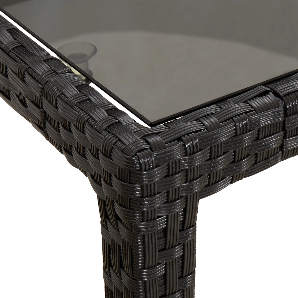 Tavolo da Pranzo da Giardino Nero 250x100x75 cm Polyrattan