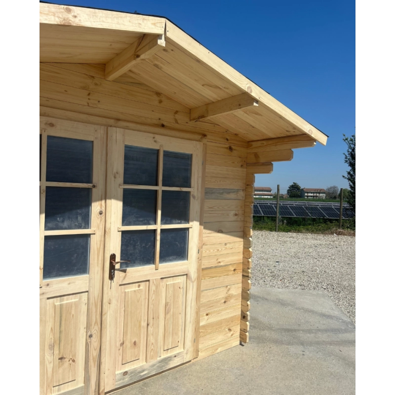 Casetta in Legno da Giardino per Esterni, Sistema Block House, Doghe Spessore 28mm articolo BLOCK3x25/28DP - 110013