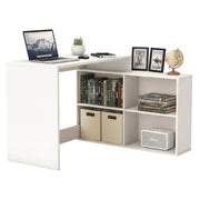 Scrivania Kyarr, Scrittoio multiuso, Tavolo per ufficio porta PC, Piano di lavoro, 112x101 h77 cm, Bianco opaco