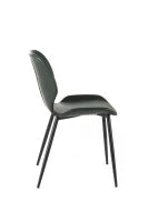 E-STYLO Sedia da pranzo in soft touch verde scuro e gambe in metallo nero, 55cm X 45cm H. 83cm.
