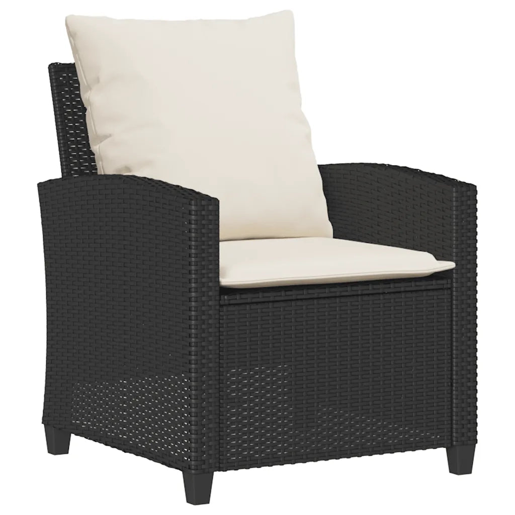 Set Divano da Giardino 6 pz con Cuscini Nero in Polyrattan 3324586