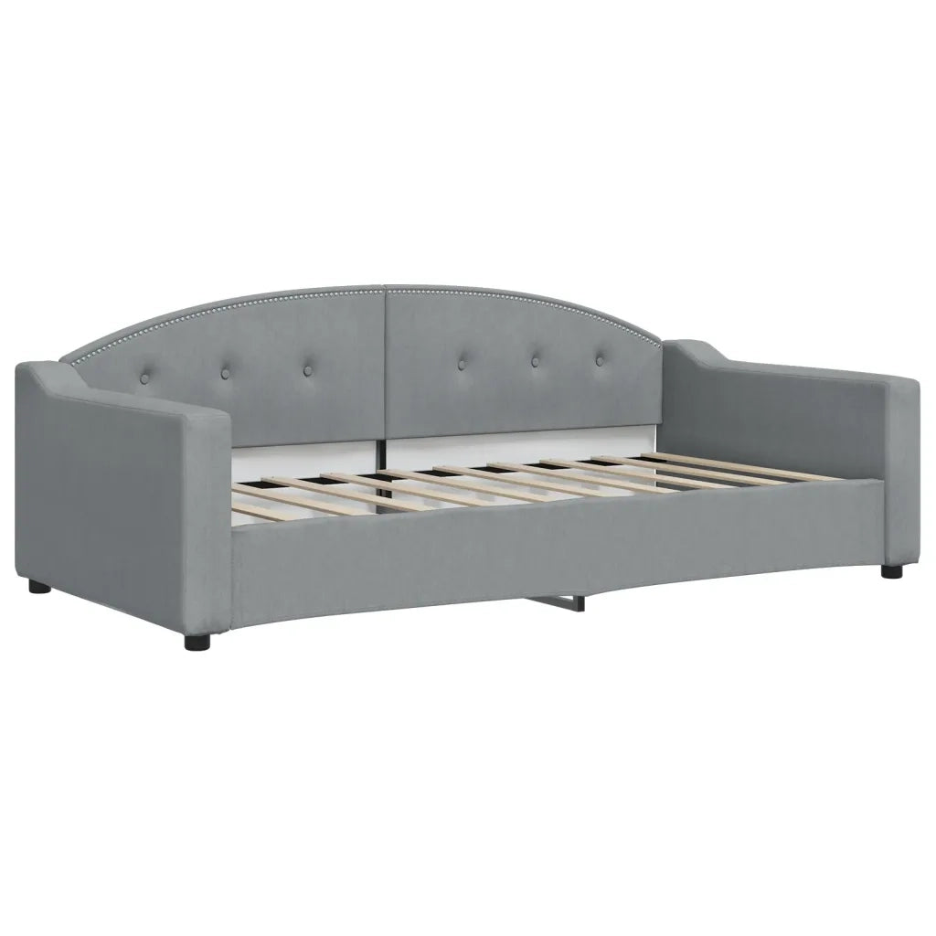 Divano Letto con Materasso-Sofa Letto-Daybed Grigio Chiaro 90x190 cm in Tessuto 676941