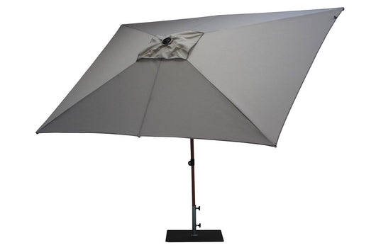 Ombrellone da Giardino 3x2 m Palo Ø38 mm in Alluminio Effetto Legno Tessuto Olefin Trend Wood Grigio