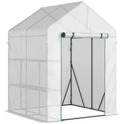 Serra da giardino con ripiani ¨C zephmum ¨C bianco 143x143x195cm