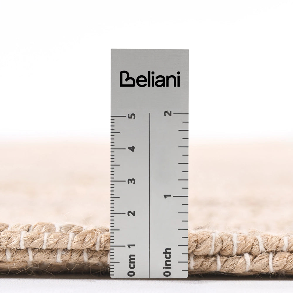 Tappeto beige e nero in juta 160 x 230 cm Rettangolare Tessuto Stile rustico Soggiorno Camera da letto