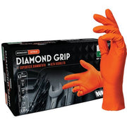 Guanto Nitrile Monouso Arancio Diamond Med 50 Pezzi