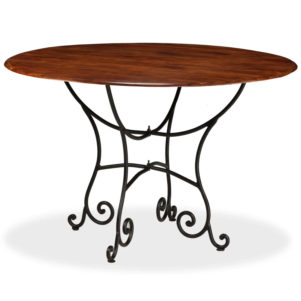 Tavolo da Pranzo in Legno di Acacia Finitura Ambra 120x76 cm 245642