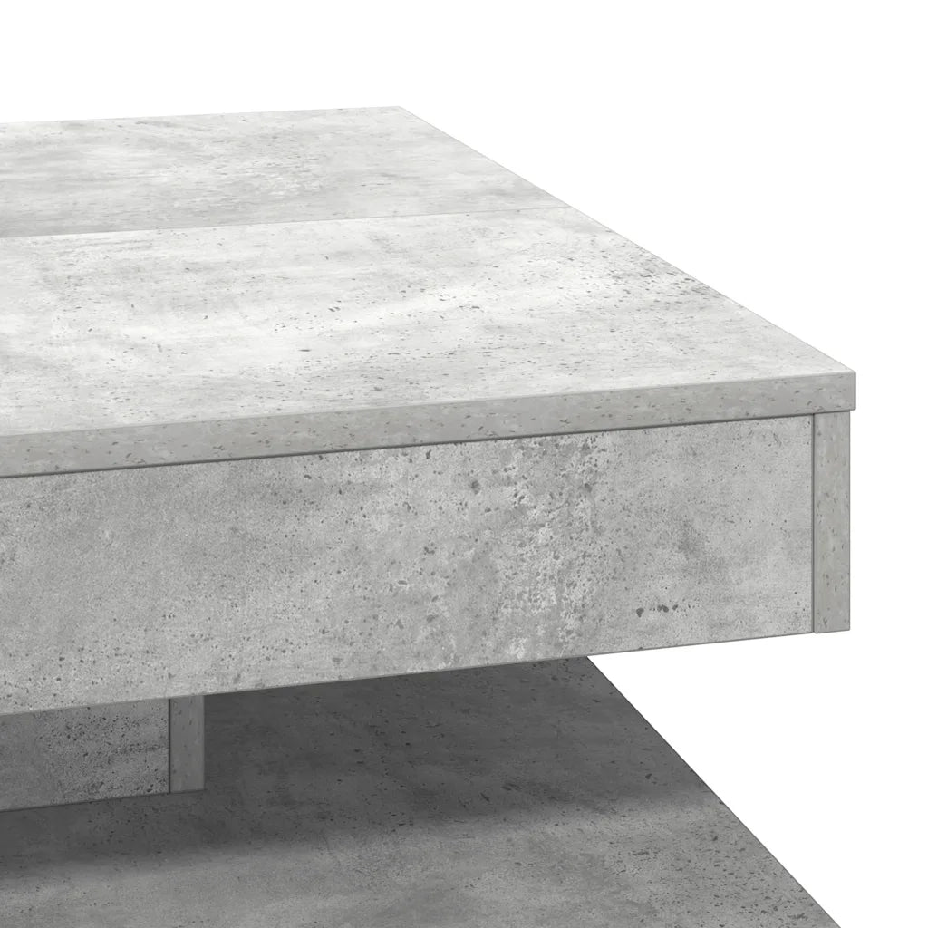 Tavolino da Caffè Girevole a 360 Gradi Grigio 70x70x34,5 cm 858482