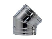GOMITO A 45  ° ACCIAIO INOX AISI 304 MONOPARETE SPESSORE MM.05   EE ¸ mm.200