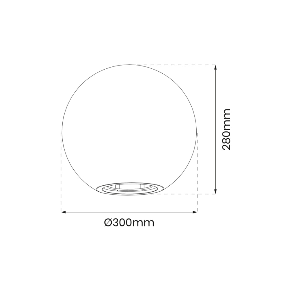 Lampada giardino sfera bianca 30cm E27 IP44 Eko-Light