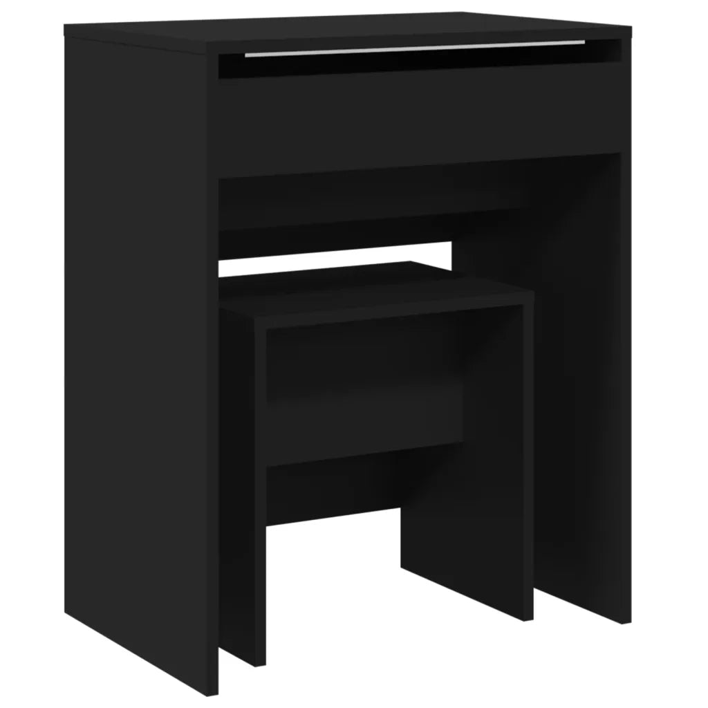Toeletta e Sgabello Nero 60x40x113,5 cm