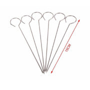 Trade Shop - Set 10pz Spiedini In Acciaio Inox 15cm Impugnatura Ad Uncino Griglia Bbq 2406313 -