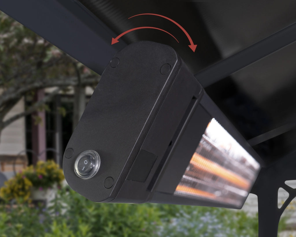 Rriscaldatore Esterno Utilitario 1800-W Fibra Di Carbonio Resistente All'acqua IP65 Con Montaggio a Parete