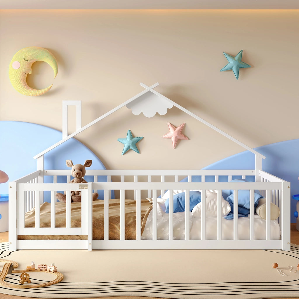 letto per bambini in pino bianco 90 x 190 cm