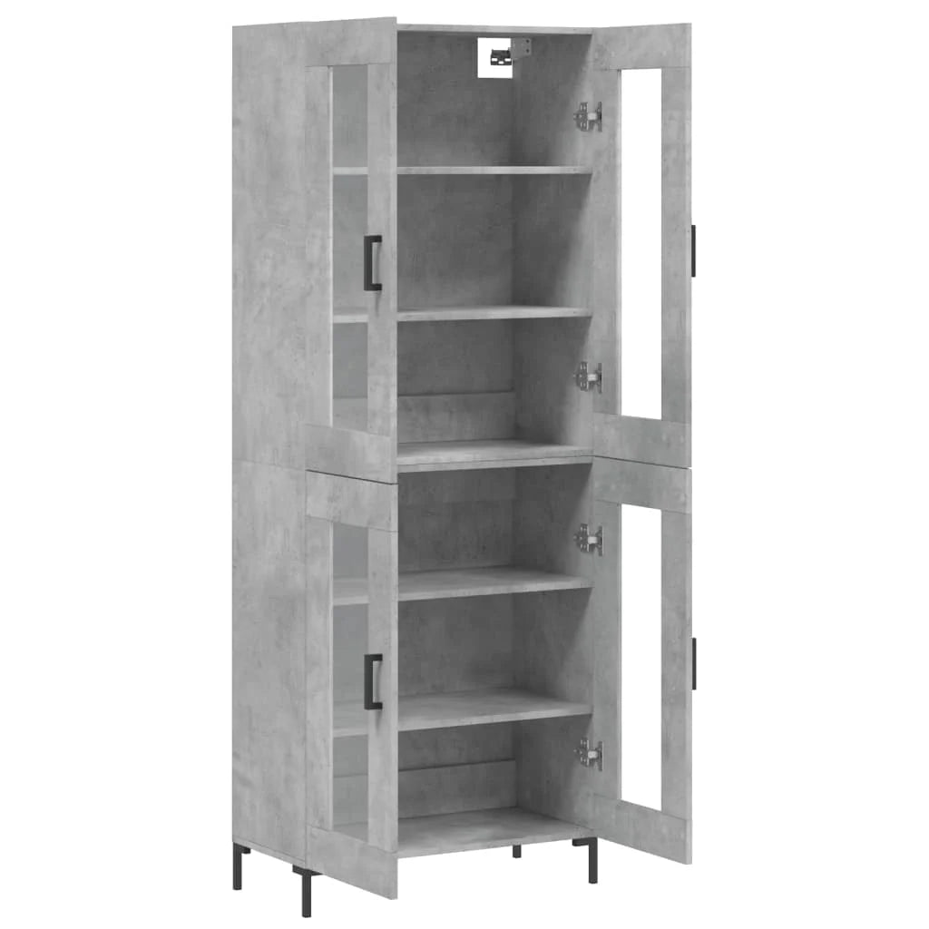 Buffet credenza cassettiera mobiletto mobile contenitore organizer cucina soggiorno salotto alto 69,5 x 34 x 180 cm legno ingegnerizzato grigio 02_0034525