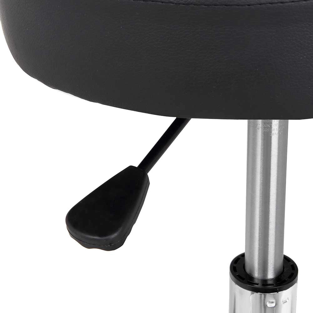 Sgabello con Schienale Girevole Altezza Regolabile Casa Lavoro Salone Studio Nero