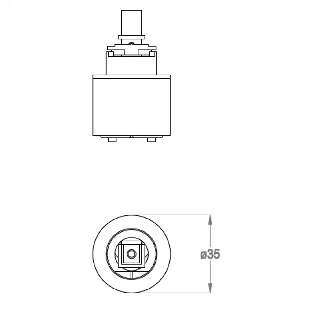 Cartuccia di ricambio rubinetto dischi ceramici 35mm 0590576 FIR