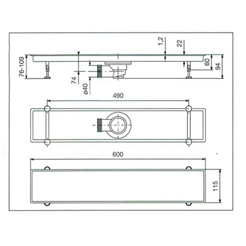 Canalina di scarico griglia doccia Onda con sifone in acciaio inox 60 cm vicario